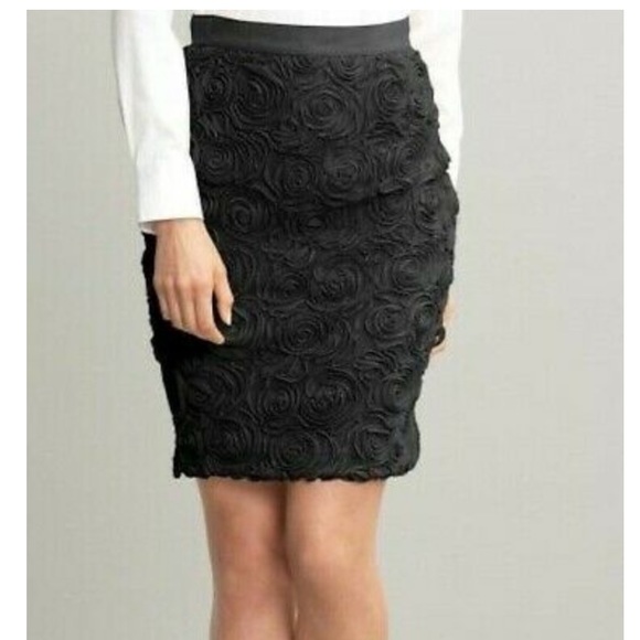 NWT Banana Republic black rosette skirt - Picture 1 of 9